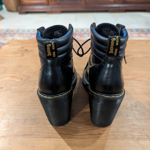 Doc Martin Persephone Black Chunky Heel Ankle Boots - Picture 4 of 8